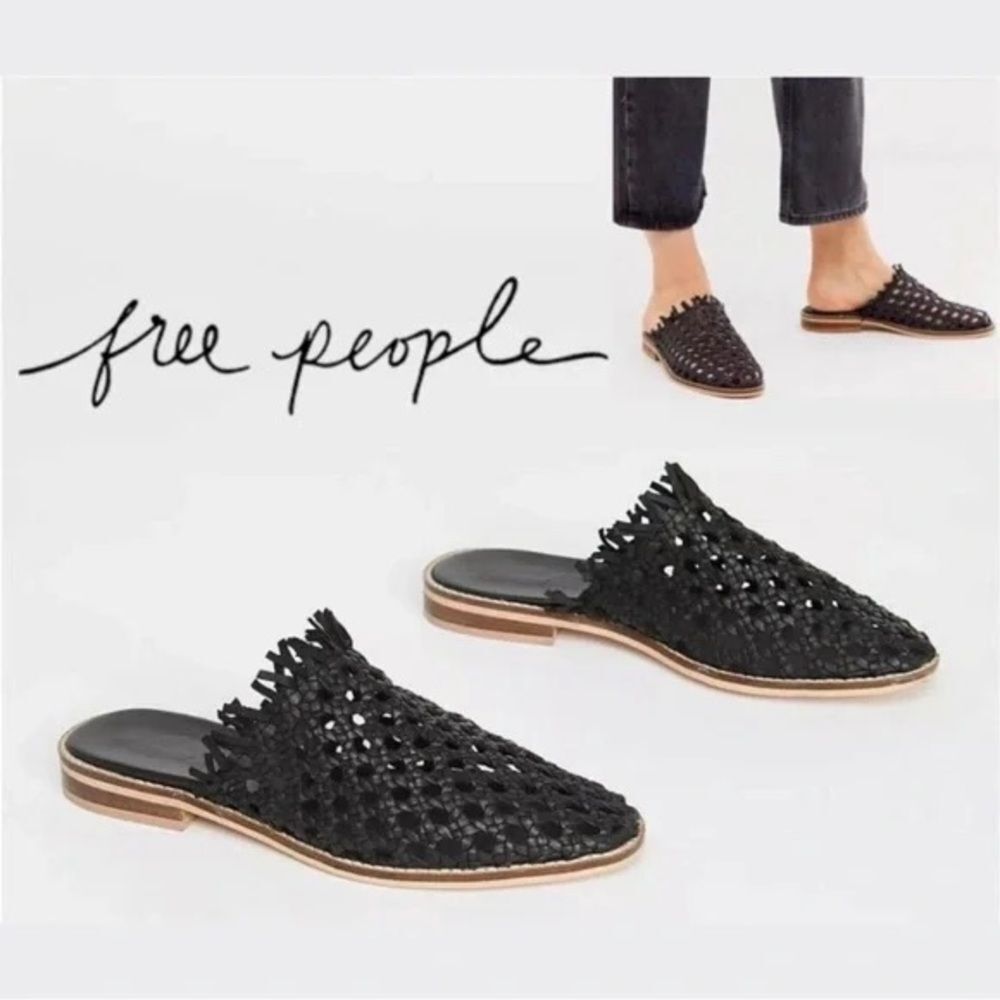 FREE PEOPLE
Mirage Woven Black Leather Mules Sz 40 US 10